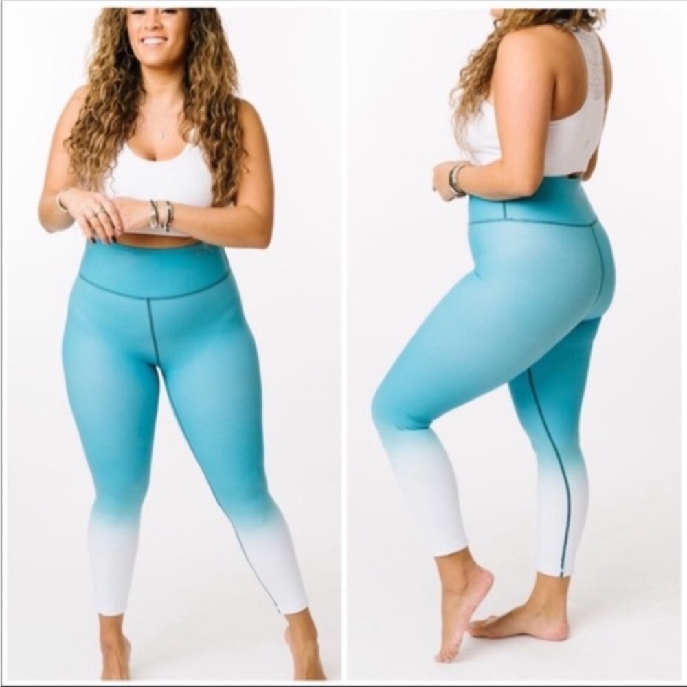 Zyia Teal Venom Metallic Ombre Light n Tight Hi-Rise 7/8 24 dh.